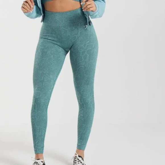 Adapt Animal Seamless Leggings - Iceberg Blue/Thunder Blue XS - Picture 4 of 13